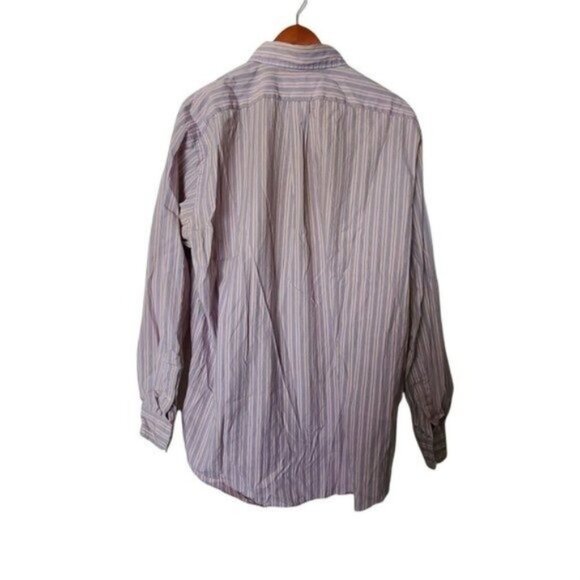 Ralph Lauren‎ XL Classic Fit Button up Shirt Purple Orange Stripe Cotton - Picture 7 of 9